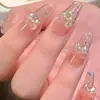 Parches de Manicura Hechos a Mano para Otoño e Invierno, Uñas Postizas, Uñas Largas, Blanqueamiento 10 Piezas de Uñas Portátiles Ojo de Gato de Cristal, Gama Alta