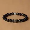 Pulseira de jacarandá com folha pequena signo do zodíaco nascimento buda prato jogando contas de buda wenwan feminina jade hetian pulseira masculina presente de aniversário