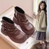Botines para niña, nueva colección otoño 2026, estilo popular, inspiración británica, suela blanda, botines cortos, Botas tipo Dr. Martens para niños, botines sencillos para niñas pequeñas