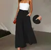 2026 Más Vendido de Amazon Pantalón Falda Casual Ancho de Pierna Suelto con Cordón de Cintura Alta Europeo y Americano En Stock Venta al por Mayor