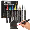 Pluma para lápida transfronteriza, pluma de reparación de inscripciones de 5 mm de capacidad extragrande, pluma metálica, pluma de retoque de pintura, impermeable y resistente a altas temperaturas
