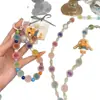 Bolsa Colgante para Teléfono con Cadena Cruzada de Cuentas de Colores de Niña Llorando Super Linda Estilo Ins Bolsas con Sentido de Diseño de Nicho Cadena para Teléfono