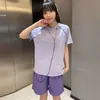Bexia alternativa asequible para parejas, diseño de color brillante contrastante, manga corta para exteriores de secado rápido transpirable de cuatro agujas seis hilos secado rápido camisa de manga corta para mujer