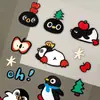 Pegatinas de Gelatina de Manzana Pingüino Lindo Estilo Coreano Cachorro con Graffiti DIY Funda de Teléfono Decoración para Agenda de iPad