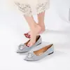 Zapatos de Gamuza Francesa 2025, Nuevos Zapatos de Mujer para Primavera y Otoño, Punta Fina Baja, Hebilla Cuadrada de Pedrería, Zapatos Planos, Hebilla de Copo de Nieve para Mujer