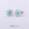 Pendientes de botón con forma de flor chapados en oro y acero de titanio 316L, con forma de gota de agua y hoja, joyería para piercing en el labio y el hueso de la oreja.