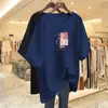 2026 Nuevo Estilo de Longitud Media Holgada Tallas Grandes Casual Mamá Juvenil Versátil Camiseta de Manga Corta de Verano para Mujer