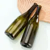 Botella de Vino Panza Grande de 750ml Botella de Vino Tinto Borgoña Botella de Vino Verde Oscuro Resistente a la Luz Botella Vacía de Vidrio para Enzimas de Frutas