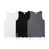 Estilo Simple Color Sólido Roto Casual Sin Mangas Chaleco Camiseta Básica Apilada Holgada Moda Urbana de Verano para Hombre