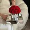[En Stock] Nuevo Producto Cubo de Abrazo con Lazo Mediano Caja de Regalo con Flores Preservadas