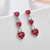 Pendientes de amor con incrustaciones de cobre, circonita de grado AAA, color cristal, moda, pendientes de plata de ley 925 con marea única, pendientes exquisitos
