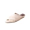 Sandalias de Piel de Oveja Suave de Moda Fruncidas Nueva Ropa de Abrigo de Nicho Zapatillas Retro con Punta Abierta Zapatos de Cuña Perezosos