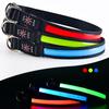 Collar Luminoso para Mascotas de Cuero LED Collar Reflectante para Perro Collar para Perro con Carga USB Collar de Luz Nocturna Anti-Pérdida para Perro Mascota