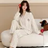 Venta al por mayor transfronteriza de pijamas de algodón puro para mujer, nueva moda de otoño 2026, ropa casual cómoda de talla grande a la moda que se puede usar en la calle