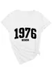 1976 Vintage Amazon Ebay Sitio Independiente Casual Cómodo Versátil Camiseta de Manga Corta con Cuello en V para Mujer Camiseta Base