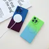 Adecuado para iPhone 17 Pro Max Cuadrado Degradado Dos Tonos Manzana 16 Funda Magnética para Teléfono Cobertura Completa de Lente 15 Lujo Ligero