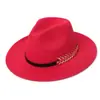 Sombreros de Lana con Decoración de Hojas para Hombres de Comercio Exterior Europeo y Americano, Sombreros de Jazz Británico para Otoño e Invierno, Sombreros Retro Estilo Coreano para Mujeres