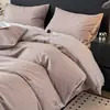 Conjunto nórdico de 60 fios, quatro peças, de cetim de algodão puro de fibra longa, lençóis e capa de edredom, toque de luxo leve e alta qualidade para roupa de cama de quarto no verão