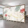 Mampara china para sala de estar, pantalla de privacidad para dormitorio, recibidor, pared plegable móvil, oficina, pintura de paisaje, estilo antiguo, interior