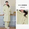 Pijama e Roupão Kexika Longos com Capuz, Quentes, de Lã Sintética, Espessados, Reguladores de Temperatura, Antiestáticos, Adequados para Usar Fora de Casa como Roupa de Casa