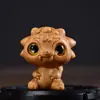 Souvenir de Navidad Talla en Madera de Ciprés Llavero Colgante Navideño Productos de Madera del Zodiaco de Dibujos Animados Dragón, Serpiente y Año del Caballo