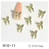 Nova Arte de Unhas Tendência Borboleta Acessórios Dourados Luxo Leve Tridimensional Versátil Laço Metal Folha de Ouro Decoração de Unhas