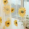 Cortina de Pantalla Simple de Girasol Amazon Transfronteriza para Sala de Estar Balcón, Transmitente a la Luz pero Opaca Cortina de Visillo Producto Terminado al por Mayor