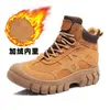 Botas de senderismo para mujer para exteriores, nueva colección otoño/invierno 2026, piel genuina, con plataforma para aumentar altura, ligeras, de suela gruesa y elegantes botas amarillas