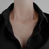 Colar Feminino Letra V Geométrico Design de Nicho Corrente para Clavícula Estilo Frio Simples Elegante Joia Versátil