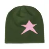 2026 Inverno Novo Chapéu de Tricô Europeu e Americano Tendência Versátil Gorro Chapéu Sem Aba Chapéu para Exterior Estrela de Cinco Pontas Chapéu para Clima Frio para Homens