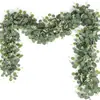 Amazon Temu Popular Eucalipto Simulado Folhas de Eucalipto Estreladas Rattan Cenário Decoração de Planta Verde Flor Artificial Trepadeira
