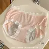 Calcinha Menstrual Feminina de Modal, Cintura Média, Sem Costura, Respirável, Anti-Vazamento, Segura e Antibacteriana para Mulheres Durante o Período