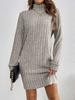 2024 Europa y Estados Unidos estación independiente transfronteriza otoño e invierno nuevo vestido de punto casual de moda para mujer de color sólido de cuello alto y manga larga