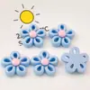 Accesorios de Resina con Forma de Flor Calada de Color Sólido Brillante para Manualidades, Cabello, Funda de Teléfono, Hebilla de Zapato, Parche para Vaso de Agua