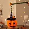 Linterna de Calabaza de Halloween Adornos Luminosos Accesorios de Decoración Palo Giratorio Niños Hecho a Mano Material DIY Regalos