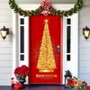 Decoración de Cubierta de Puerta de Navidad Tela de Fondo Verde de Navidad Cubierta de Puerta de Navidad Colgante de Puerta Decoración de Fiesta de Año Nuevo Tapiz de Cubierta de Puerta