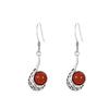 Yuerxin Plata 925 Nuevo Estilo Chino Estilo Nacional Aretes Remolino para Mujer Gotas de Agua Retro Ágata Roja del Sur Aretes Aretes