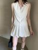 Roupas Femininas Weisong 2026 Verão Novo Estilo Coreano Casual Versátil Sem Mangas Decote V Colete + Saia Curta Floral de Cintura Alta