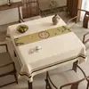 Nuevo Mantel Cuadrado Estilo Chino, Lavable, Impermeable, Resistente al Aceite, Mantel Cuadrado de PVC para Mesa de Comedor, Sensación de Lujo Ligero de Gama Alta, Mantel de los Ocho Inmortales