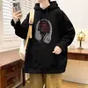 Sudadera con capucha de marca moderna estilo americano para hombre y mujer, chaqueta tipo jersey holgada con capucha, estampado moderno, top con bolsillo para primavera y otoño