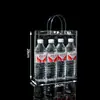 Bolso de mano transparente de PVC alta gama regalo bolso de mano logo personalizado ropa compras plástico bolsa de embalaje tridimensional