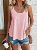 2023 Camisola de Hombro Cruzada Europea y Americana Estación Independiente de Amazon Cuello Redondo Jacquard Sin Mangas Camisa Base para Mujer