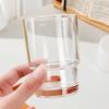 Venta al por mayor de taza de gárgaras de vidrio para hotel, taza transparente, dos tazas, taza de agua para el hogar, taza de bebida, se puede agregar LOGO