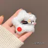 Pinza para el Cabello Dulce y Peluda de Conejito Miffy con Botón de Estrella para Otoño e Invierno, Pinza de Pelo de Peluche para Niña, Accesorio para el Cabello