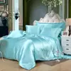 Amazon Conjunto de Color Sólido Imitación Seda, Conjunto de Dormir Suave como la Seda, Conjunto de Cuatro Piezas de Hielo de Seda Lavable, Conjunto de Cuatro Piezas Refrigerante al por Mayor