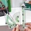 Nuevo Juego de Reglas de Cuatro Piezas de Demon Slayer Regla Recta de 15 cm Regla Triangular Transportador Herramientas de Dibujo y Medición para Estudiantes Papelería