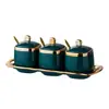 Potes e Caixas de Cerâmica para Temperos Nordic Light Luxury Selecionados Cuidadosamente, Recipientes de Temperos Domésticos, Potes de Sal, Conjunto de Utensílios de Cozinha