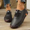 26 Zapatos Casuales Individuales de Otoño Nuevos para Mujer Suela Suave de Tendón de Res Costura a Mano Zapatos para Madres de Mediana Edad y Mayores Zapatos de Mujer Disponibles al por Mayor