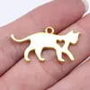 17x 31mm 1.9g multicolor DIY retro aleación de zinc accesorios para joyería colgante de gato de amor