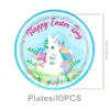 Amazon Nuevo Tema de Conejito de Pascua Huevo Vajilla Desechable para Fiesta de Temporada Platos de Papel Vasos de Papel Servilletas